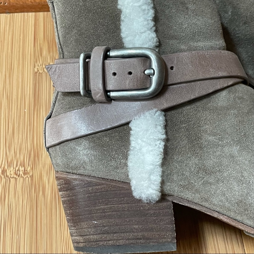 Belle by Sigerson Morrison Laica Gray Suede  Faux Fur Lined Booties size 7.5B - Picture 5 of 16